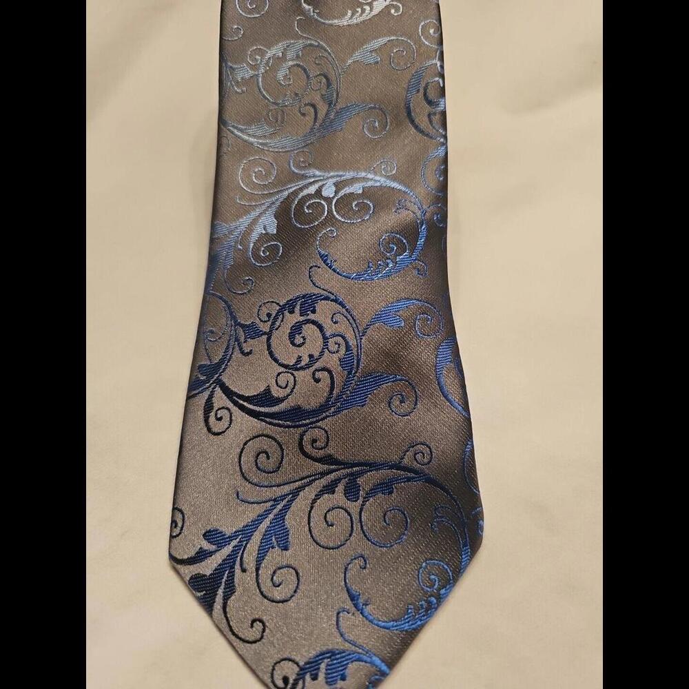ALFANI Tie MENS Silver And Blue TIE CREATED FOR MACY’S 60‎ X 3